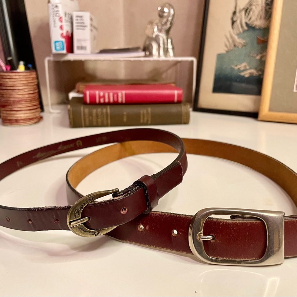 Lot of 2 Etienne Aigner Leather Belts - Picture 2 of 6